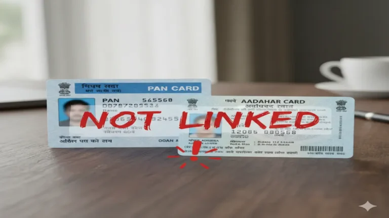 पैन कार्ड और आधार कार्ड लिंक न होने की स्थिति दिखाती तस्वीर, 1 जनवरी 2026 से पैन कार्ड निष्क्रिय होने का नियम