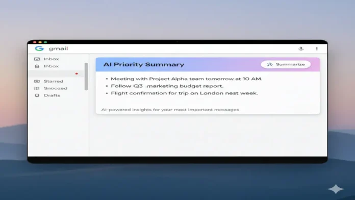 Gmail में Gemini AI Inbox फीचर, Priority Email Summary की सुविधा Gmail का Gemini AI Inbox फीचर जो जरूरी ईमेल की Priority Summary दिखाता है